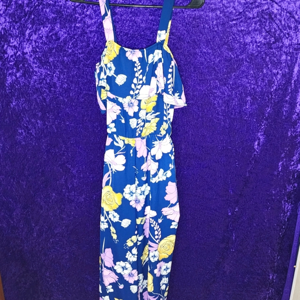 Floral Jumpsuit Full Circle Vibrant Colors Large
